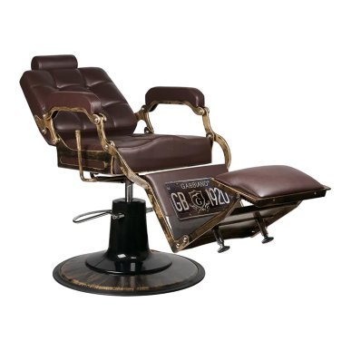 Professionele barberstoel Boss van Gabbiano bruin in retrostijl voor kapsalon en barbershop met hydraulische lift