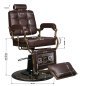 Professionele barberstoel Boss van Gabbiano bruin in retrostijl voor kapsalon en barbershop met hydraulische lift