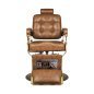 Professionele barberstoel Boss Old Leather Gabbiano lichtbruin met hydraulische lift voor barbershop en kapsalon