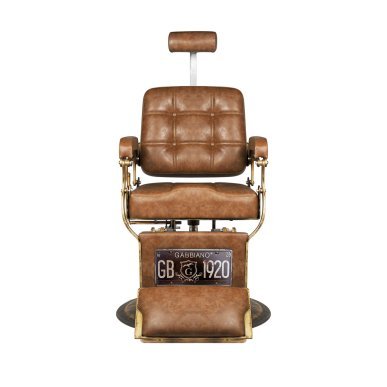 Professionele barberstoel Boss Old Leather Gabbiano lichtbruin met hydraulische lift voor barbershop en kapsalon