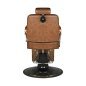 Professionele barberstoel Boss Old Leather Gabbiano lichtbruin met hydraulische lift voor barbershop en kapsalon