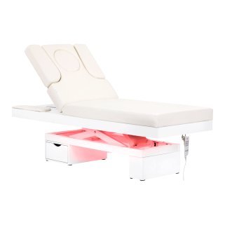 Elektrische verwarmde behandelbank Azzurro 815B wit voor beautysalon, praktijk en studio met comfortabel gebruik
