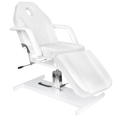 Hydraulische behandelstoel Basic 210 wit voor beautysalon, kapsalon en professionele behandelstudio met ligpositie