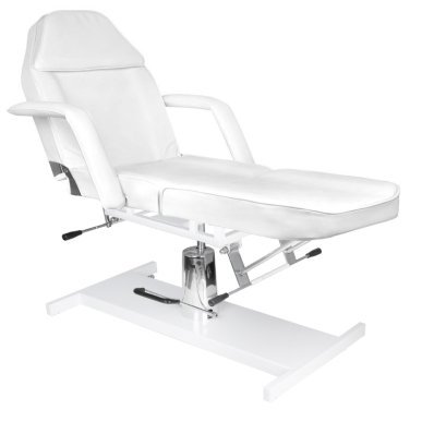 Hydraulische behandelstoel Basic 210 wit voor beautysalon, kapsalon en professionele behandelstudio met ligpositie