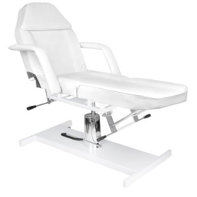 Hydraulische behandelstoel Basic 210 wit voor beautysalon, kapsalon en professionele behandelstudio met ligpositie