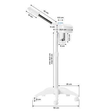 Professionele gezichtsstomer vapozon Giovanni D-09 wit voor huidreiniging, hydratatie en verzorging in de salon
