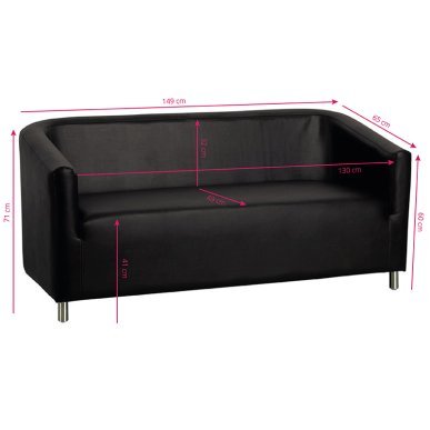 Wachtkamerbank Gabbiano M021 zwart voor comfortabele ontvangst en professionele saloninrichting in de wachtruimte