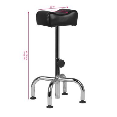 Pedicurevoetsteun AM-5012C, zwart, voor comfortabel werken in de salon en een verzorgde behandelplek voor pedicurebehandelingen