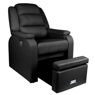 SPA-pedicurestoel Hilton zwart voor professioneel saloncomfort en een verzorgde, functionele pedicurewerkplek in de salon