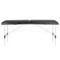 Folding massage table, aluminum, comfort, 2 black segments