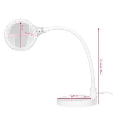 LED-loeplamp met standaard en bureauclip Elegante 2014-2R 30 LED SMD 5D voor nauwkeurig salonwerk bij beautybehandelingen