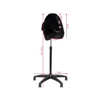 Staande droogkap Gabbiano LX-201S met één snelheid, zwart voor professioneel salongebruik in kapsalon en barbershop