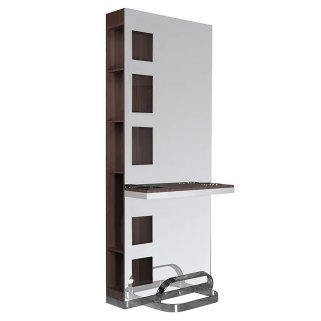 Kappersconsole wengé Gabbiano B058 voor kapsalon en barbershop met professionele werkplek en comfortabele klantbediening