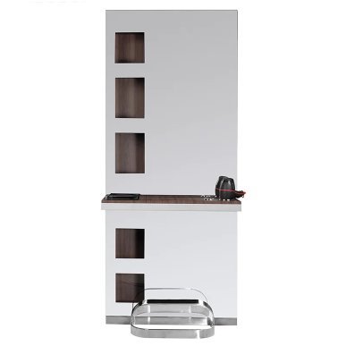Kappersconsole wengé Gabbiano B058 voor kapsalon en barbershop met professionele werkplek en comfortabele klantbediening