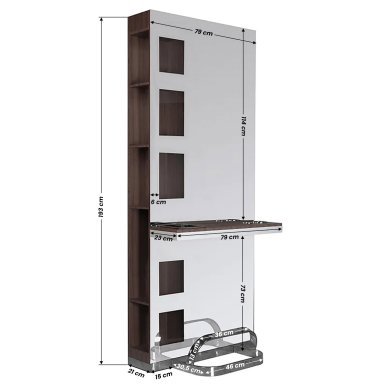 Kappersconsole wengé Gabbiano B058 voor kapsalon en barbershop met professionele werkplek en comfortabele klantbediening