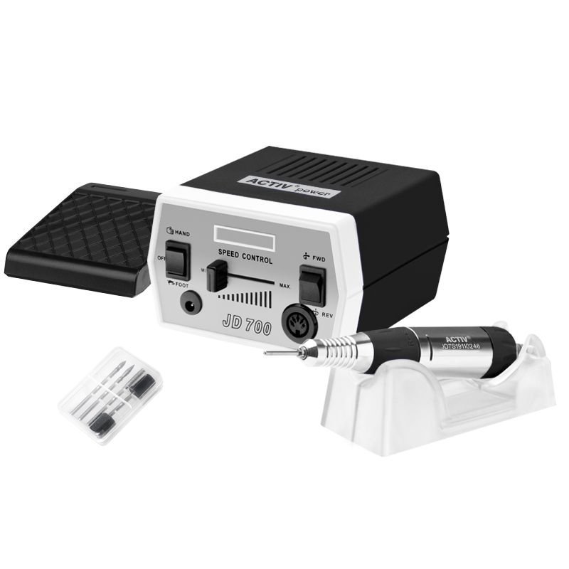 Nagelfreesmachine Activ Power JD700 zwart voor manicure en pedicure met comfortabele bediening in professioneel salonwerk