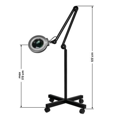 LED-loeplamp met statief S4 in zwart voor nauwkeurige verlichting bij wimperstyling en cosmetische behandelingen