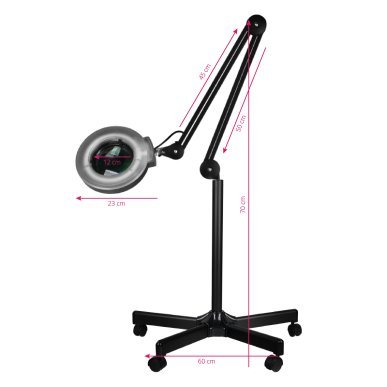 LED-loeplamp met statief S5 zwart voor nauwkeurig werken bij wimperstyling, make-up, cosmetische behandelingen en manicure