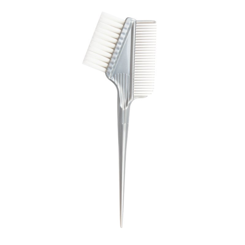 Verfkwast met kam zilver D-08 voor haar kleuren in kapsalon en barbershop, praktisch hulpmiddel voor nette werkorganisatie Verfkwast met kam zilver D-08 voor haar kleuren in kapsalon en barbershop, praktisch hulpmiddel voor nette werkorganisatie
