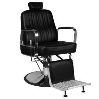 Professionele barberstoel Gabbiano Patrizio zwart voor kapsalon en barbershop met comfortabelere klantbehandeling