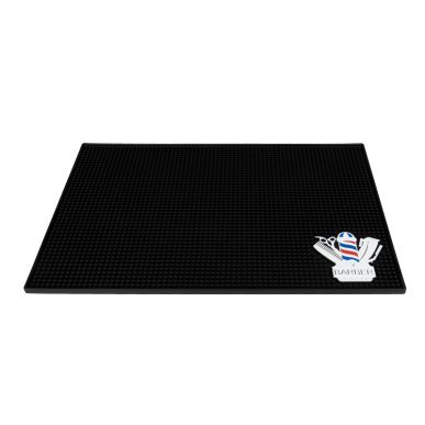 Medium barbermat van dik rubber 34 x 23,5 cm voor kapsalon en barbershop, antislip werkmat voor gereedschap en accessoires