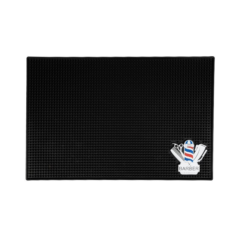 Grote barbermat voor kapsalon en barbershop, rubberen antislip werkmat 44,5 x 30 cm voor gereedschap en accessoires Grote barbermat voor kapsalon en barbershop, rubberen antislip werkmat 44,5 x 30 cm voor gereedschap en accessoires