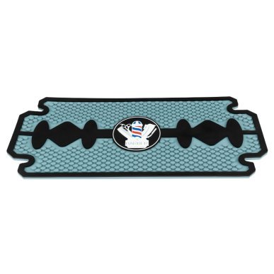 Barbermat met scheermesmotief 44 x 19,5 cm voor kapsalon en barbershop, antislip werkmat voor gereedschap
