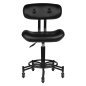 Professionele beautystool Gabbiano Florence zwart, zitting 45 x 35 cm, hoogte 47–64 cm voor comfortabel salonwerk