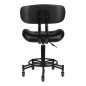 Professionele beautystool Gabbiano Florence zwart, zitting 45 x 35 cm, hoogte 47–64 cm voor comfortabel salonwerk