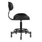 Professionele beautystool Gabbiano Florence zwart, zitting 45 x 35 cm, hoogte 47–64 cm voor comfortabel salonwerk