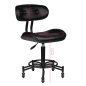 Professionele beautystool Gabbiano Florence zwart, zitting 45 x 35 cm, hoogte 47–64 cm voor comfortabel salonwerk
