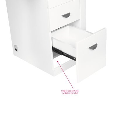 Professionele manicuretafel model 310 wit met rechter stofafzuiging en lakrek voor schoonheidssalon voor professioneel gebruik
