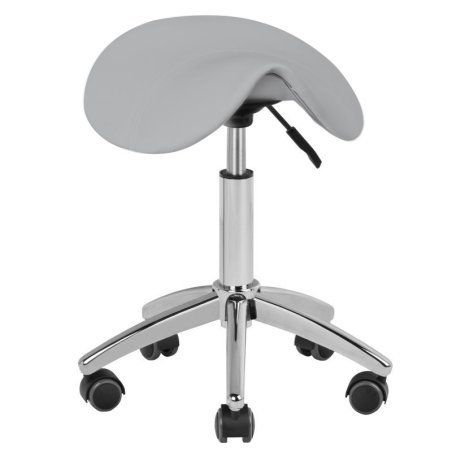 Beautystool AM-302 grijs met verstelbare zithoogte voor professionele salons en comfortabele cliëntbehandelingen in de salon
