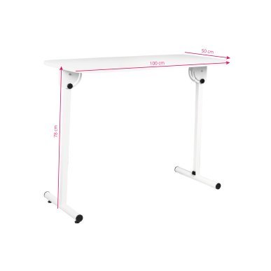 Inklapbare mobiele schoonheidstafel 100 x 50 cm voor professioneel salonwerk, flexibel inzetbaar en eenvoudig te onderhouden