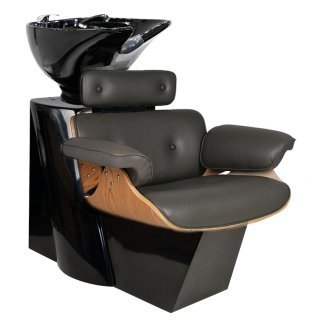 Professionele barber wasunit Gabbiano Florence grijs-zwart voor haarwassen, baardverzorging, barbershop en kapsalon