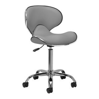 Professionele beautystool Gabbiano Q-4599 grijs voor comfortabel en verzorgd werken in de salon en behandelruimte