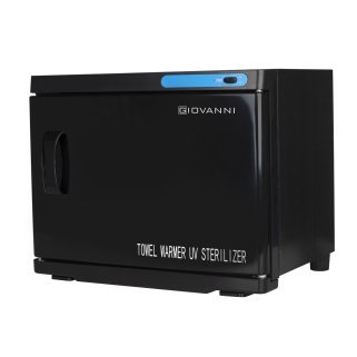 Handdoekwarmer met UV-C-sterilisator, zwart, 23 L voor professionele salons en warme handdoeken bij beautybehandelingen