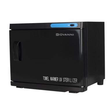 Handdoekwarmer met UV-C-sterilisator, zwart, 23 L voor professionele salons en warme handdoeken bij beautybehandelingen
