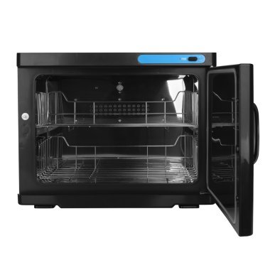 Handdoekwarmer met UV-C-sterilisator, zwart, 23 L voor professionele salons en warme handdoeken bij beautybehandelingen