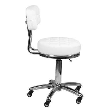 Gestikte beautystool wit AM-877 voor professionele salons en behandelruimtes met comfort en een verzorgde werkplek