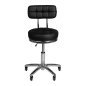 Beautystool AM-877 zwart gestikt voor professionele beautysalons, kapsalons en behandelruimtes voor comfortabel cliëntcontact