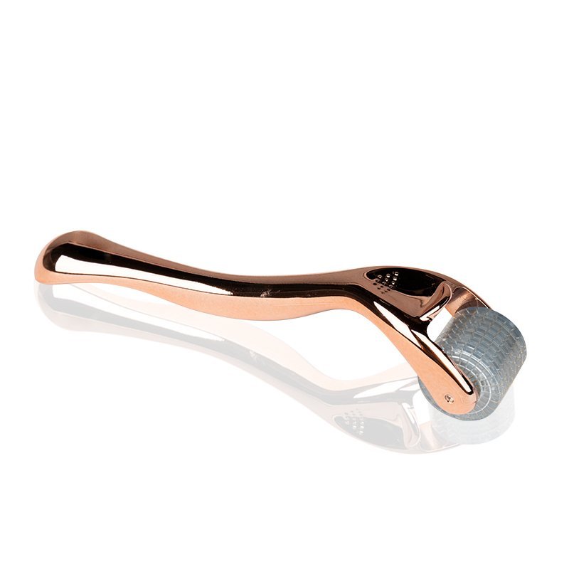 Derma roller voor mesotherapie 2,0 mm met 192 titanium naalden in roségoud voor professioneel microneedlingwerk
