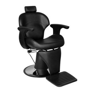 Professionele barberstoel Gabbiano Igor zwart voor kapsalon en barbershop, comfortabel werken bij knippen en scheren