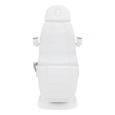 Elektrische behandelstoel Sillon Lux 273B met 3 motoren, wit, voor gezichts- en lichaamsbehandelingen in de salon