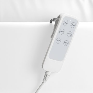 Elektrische behandelstoel Sillon Lux 273B met 3 motoren, wit, voor gezichts- en lichaamsbehandelingen in de salon