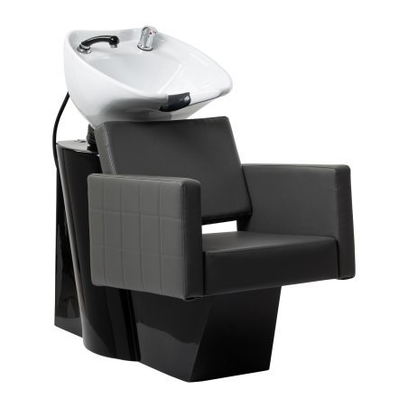 Professionele kapperswasunit Gabbiano Ankara grijs voor kapsalon en barbershop met keramische waskom en werkcomfort