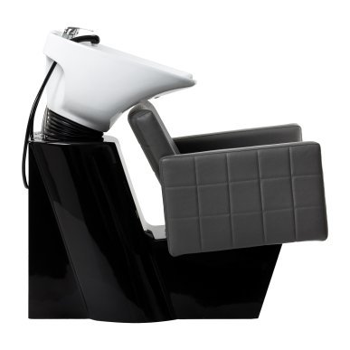 Professionele kapperswasunit Gabbiano Ankara grijs voor kapsalon en barbershop met keramische waskom en werkcomfort
