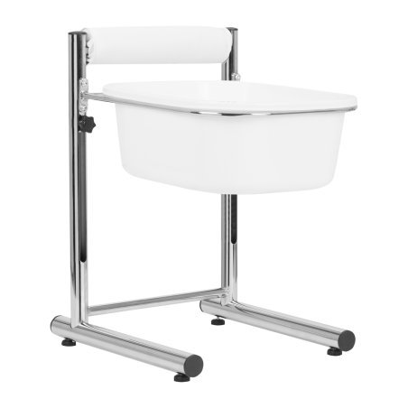 Pedicure tray with adjustable height, chrome