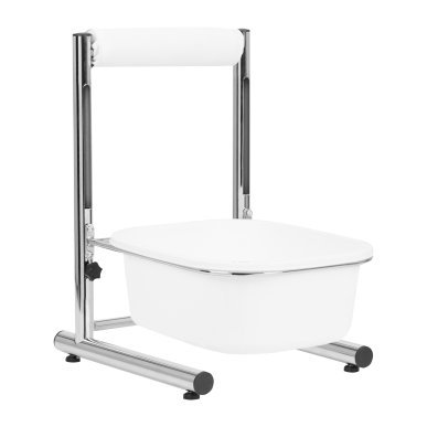Pedicurebak met hoogteverstelling, chroom, 5 liter voor professionele pedicure in salon en behandelruimte, comfortabel werken