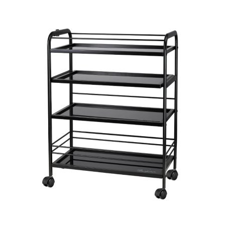 Professionele tattoo trolley Pro Ink 1015 zwart voor salonorganisatie en behandelruimte, 83 cm hoog met werkblad van 67 x 35 cm